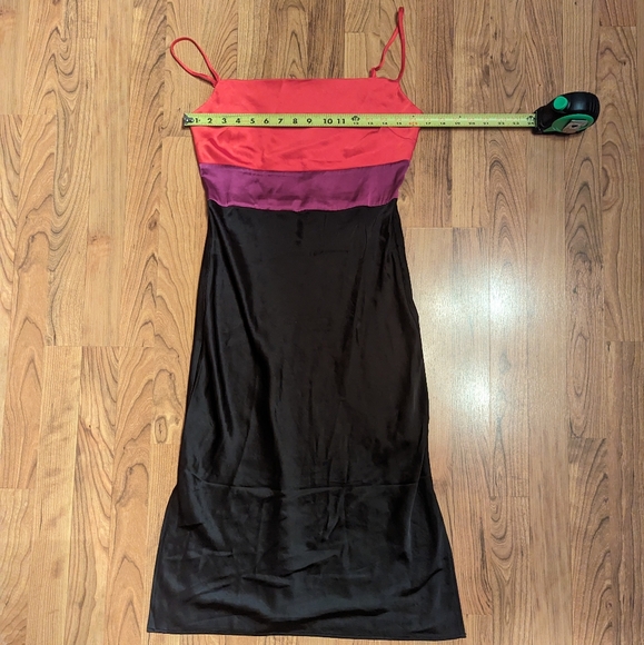 Express Silky Colorblock Strappy Dress, Black, Red and Purple- Size Small - Picture 7 of 13